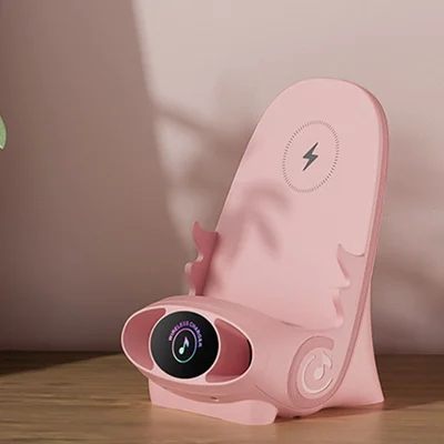Wireless charger 15 W | Fast charging &amp; phone holder | With aromatherapy &amp; sound enhancement