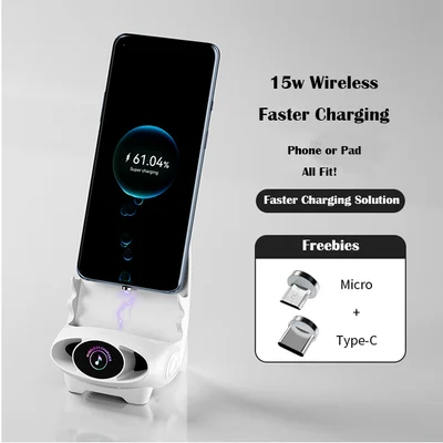Wireless charger 15 W | Fast charging &amp; phone holder | With aromatherapy &amp; sound enhancement