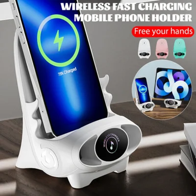 Wireless charger 15 W | Fast charging &amp; phone holder | With aromatherapy &amp; sound enhancement