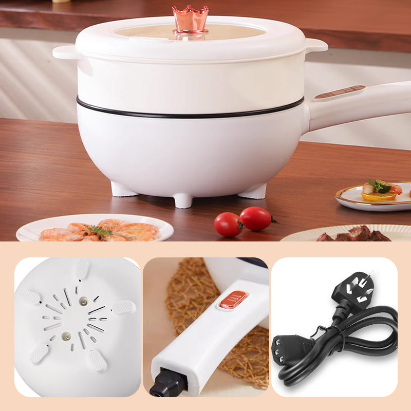 Elektrischer Multikocher 3–4 L | Braten, Schmoren, Dämpfen &amp; Kochen | Antihaft, Timer 1–12 h | Kompakt mit Warmhalten