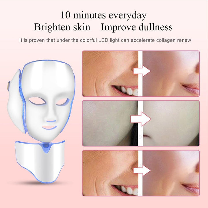 LED light therapy mask | Wireless with remote control | Anti-aging &amp; acne treatment