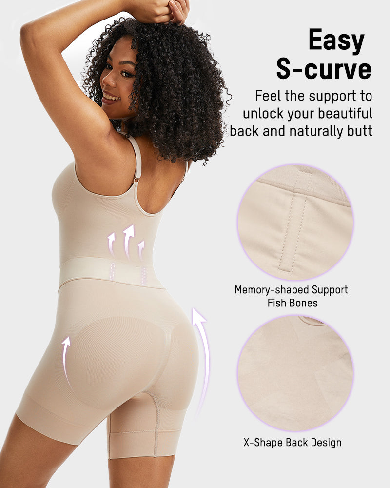 Shapewear Body Damen nahtlos | Figurformender Body mit 6-Zonen-Kompression &amp; Easy-Off-Design für Bauch &amp; Taille