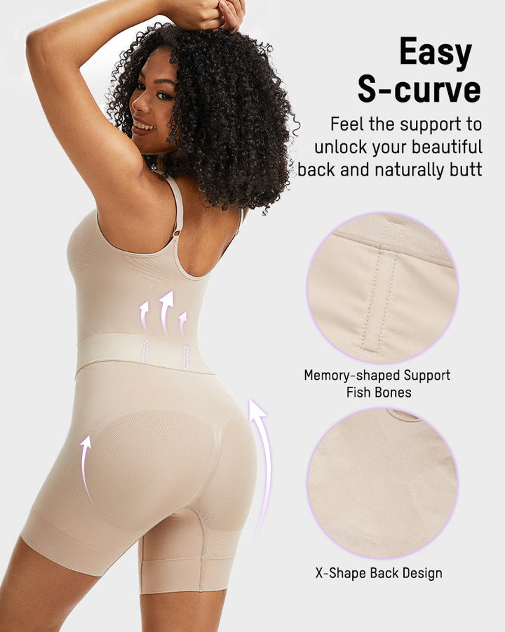Shapewear Body Damen nahtlos | Figurformender Body mit 6-Zonen-Kompression &amp; Easy-Off-Design für Bauch &amp; Taille