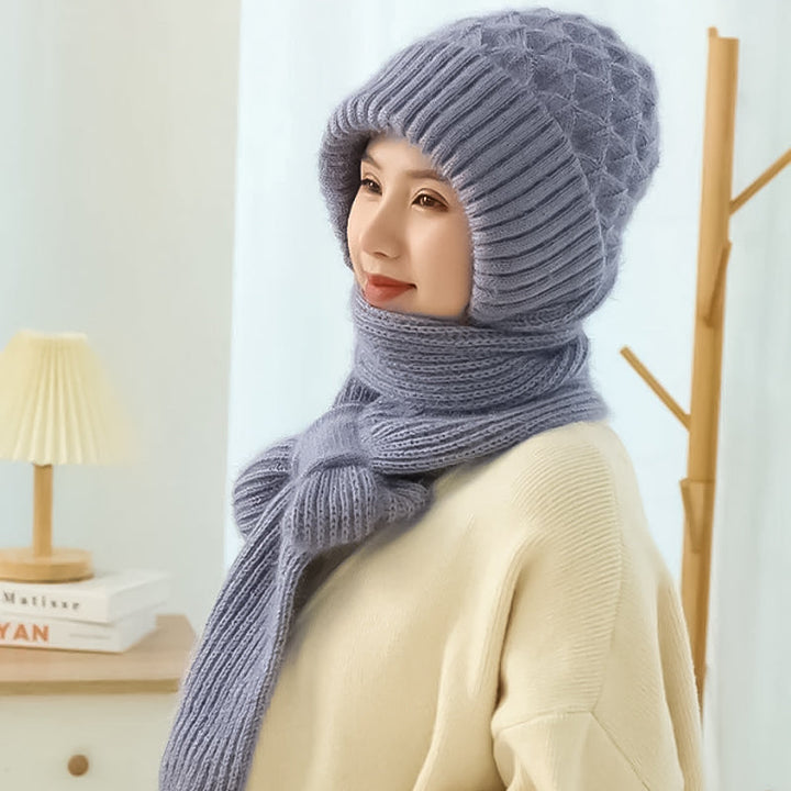 Damen Winterset | Warme Mütze mit passendem Schal aus weichem Polyester