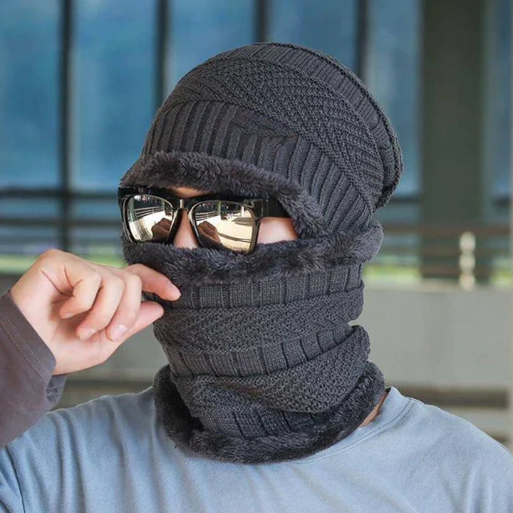 Winter beanie with mask | Thickened &amp; lined | Knit hat with neck protection