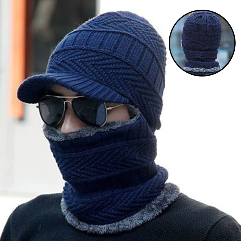 Winter beanie with mask | Thickened &amp; lined | Knit hat with neck protection