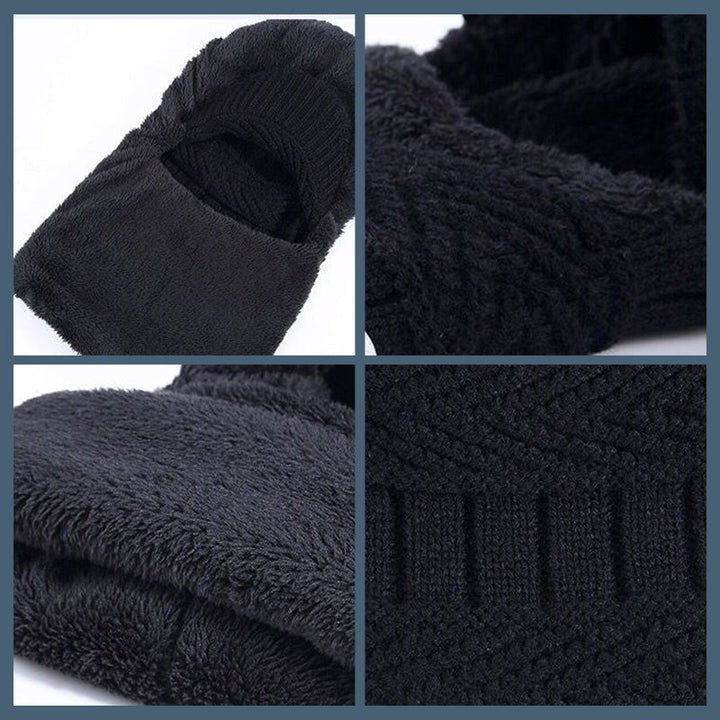 Winter beanie with mask | Thickened &amp; lined | Knit hat with neck protection