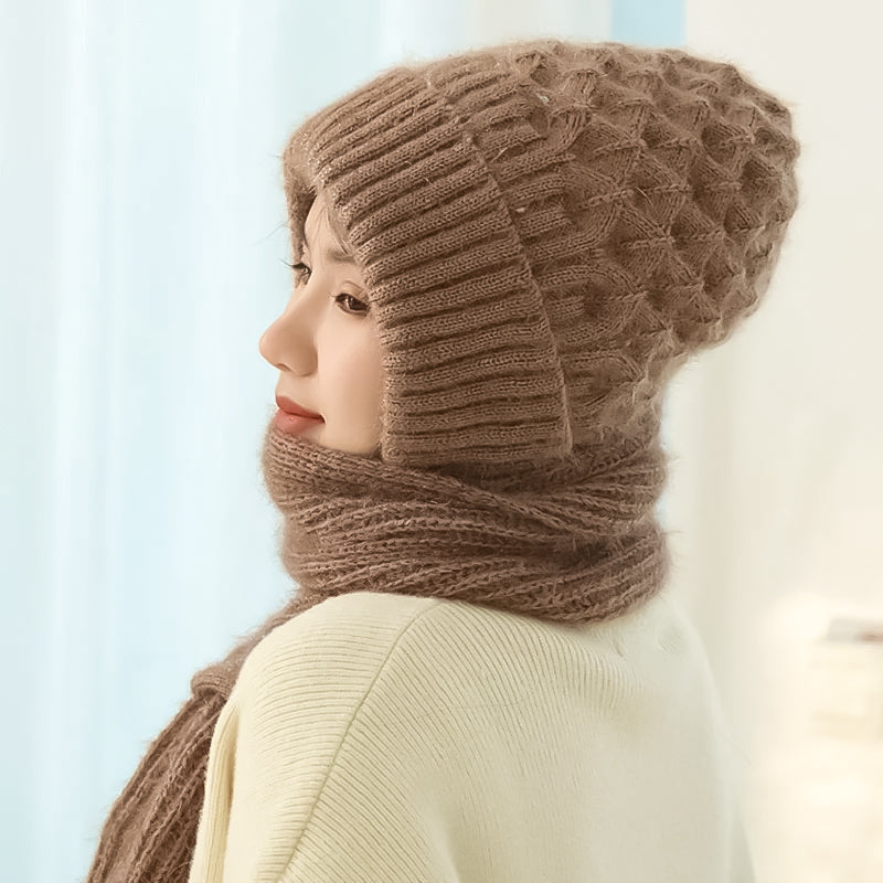 Damen Winterset | Warme Mütze mit passendem Schal aus weichem Polyester