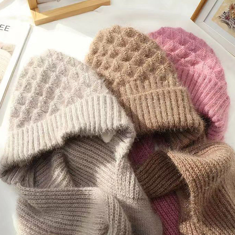 Damen Winterset | Warme Mütze mit passendem Schal aus weichem Polyester