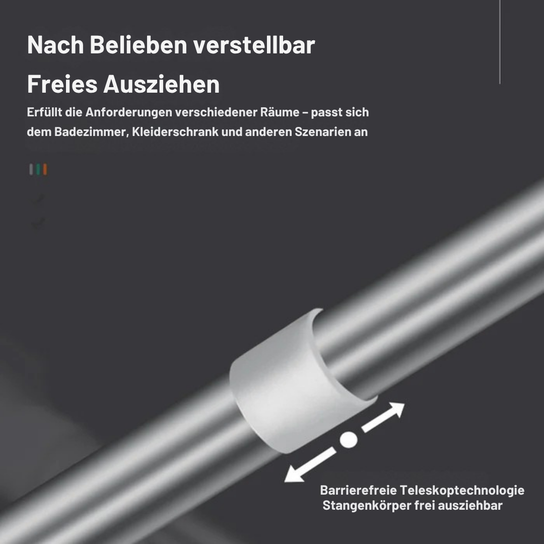 Teleskopstange ohne Bohren aus Edelstahl | 70–120 cm verstellbar | Rostfrei &amp; werkzeugfrei | Dusch-, Vorhang- &amp; Schrankstange