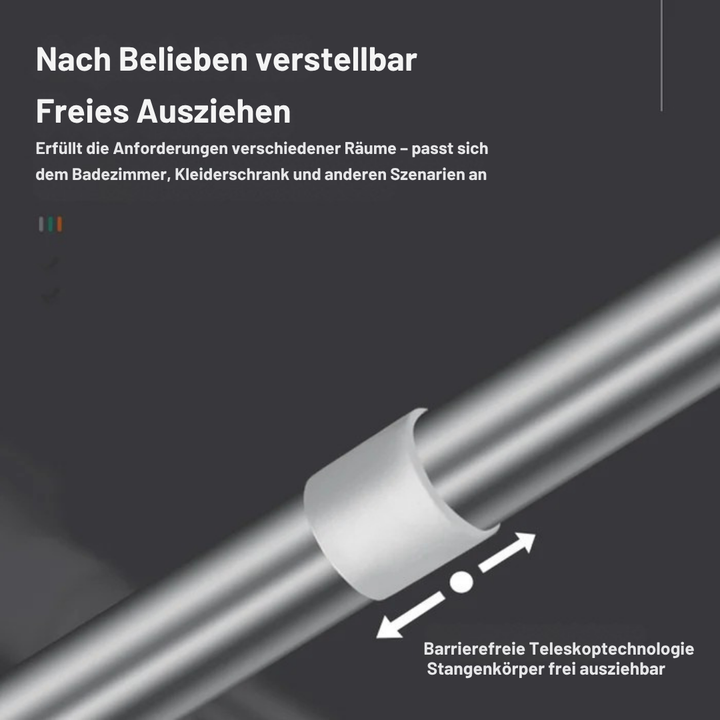 Teleskopstange ohne Bohren aus Edelstahl | 70–120 cm verstellbar | Rostfrei &amp; werkzeugfrei | Dusch-, Vorhang- &amp; Schrankstange