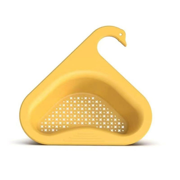 Filtro angolare per lavello con gancio set da 2 | Design a cigno, salvaspazio | Per rifiuti da cucina, scolatura e porta spugna