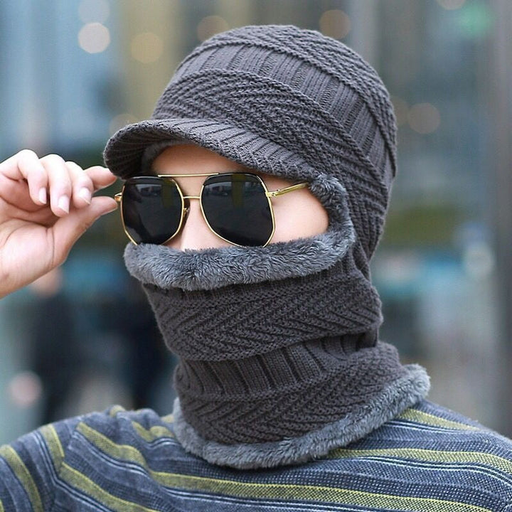Winter beanie with mask | Thickened &amp; lined | Knit hat with neck protection