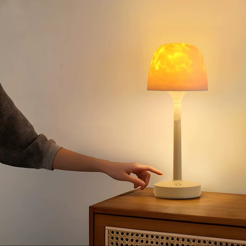 LED Atmosphärenlampe | 16 Farben &amp; Fernbedienung | Drehlicht mit USB &amp; Akku | SphäreGlühen