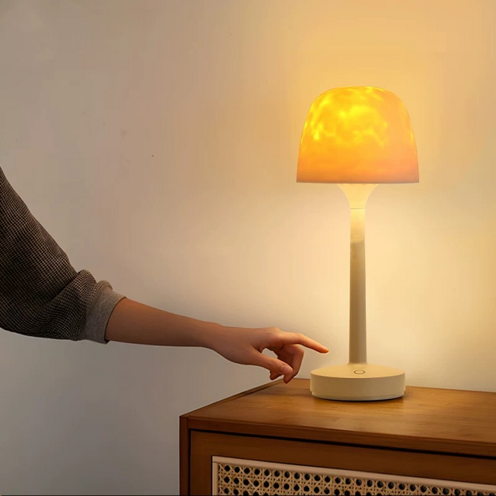 LED Atmosphärenlampe | 16 Farben &amp; Fernbedienung | Drehlicht mit USB &amp; Akku | SphäreGlühen