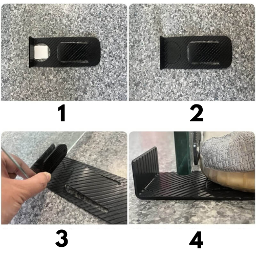 Selbstklebender Türstopper ohne Bohren | Rutschfester Türpuffer &amp; Bodenschutz | Rückstandslos entfernbar | 2er Set