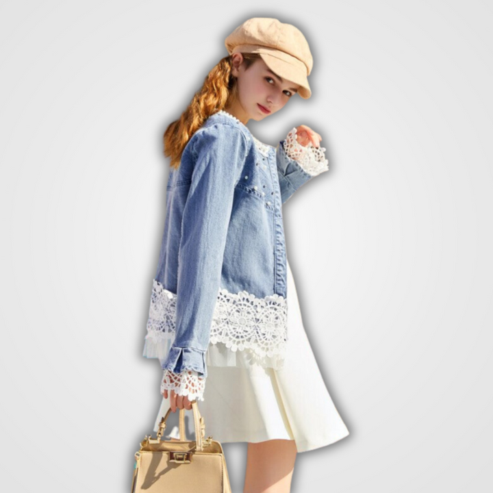 Greta | Spitze Jeansjacke