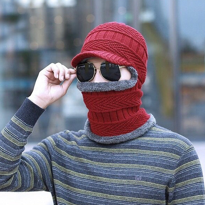 Winter beanie with mask | Thickened &amp; lined | Knit hat with neck protection