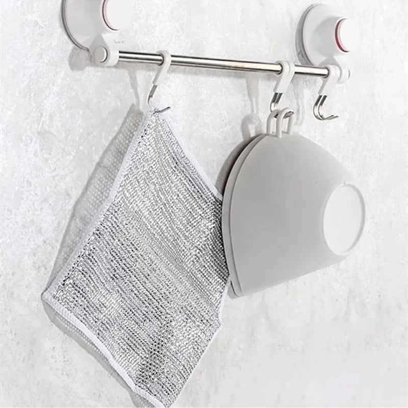 Wire Cleaning Cloths 20×20 cm | Strong Grease Dissolving Power, Quick-Drying &amp; Reusable | For Pots, Pans, Stove &amp; Grill | 5+5 Free