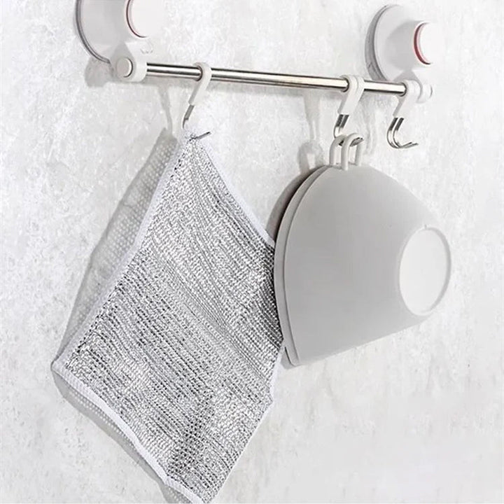 Wire Cleaning Cloths 20×20 cm | Strong Grease Dissolving Power, Quick-Drying &amp; Reusable | For Pots, Pans, Stove &amp; Grill | 5+5 Free