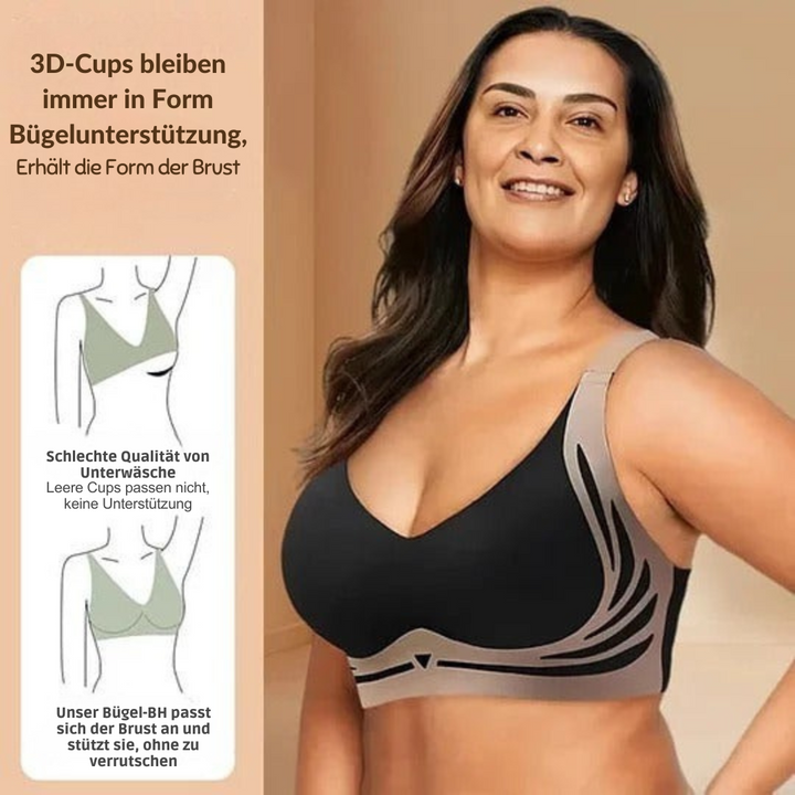 Push-up-BH ohne Bügel | Bequemer Damen-BH mit breiten Trägern, U-Rücken und formendem Lift-Effekt