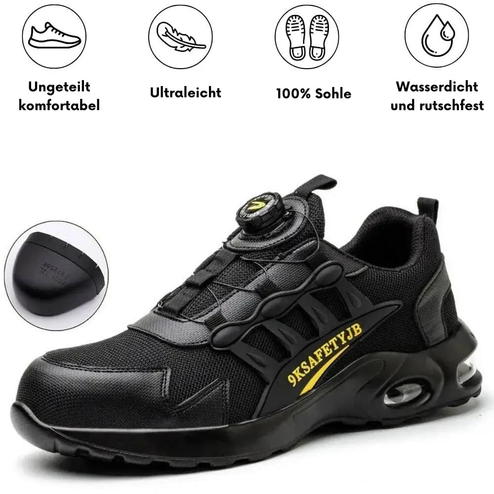 S3 Sicherheitsschuhe mit Stahlkappe &amp; Kevlar-Sohle | Rutschfest, Durchtrittsicher &amp; Wasserabweisend | Leichte Arbeitsschuhe für Herren