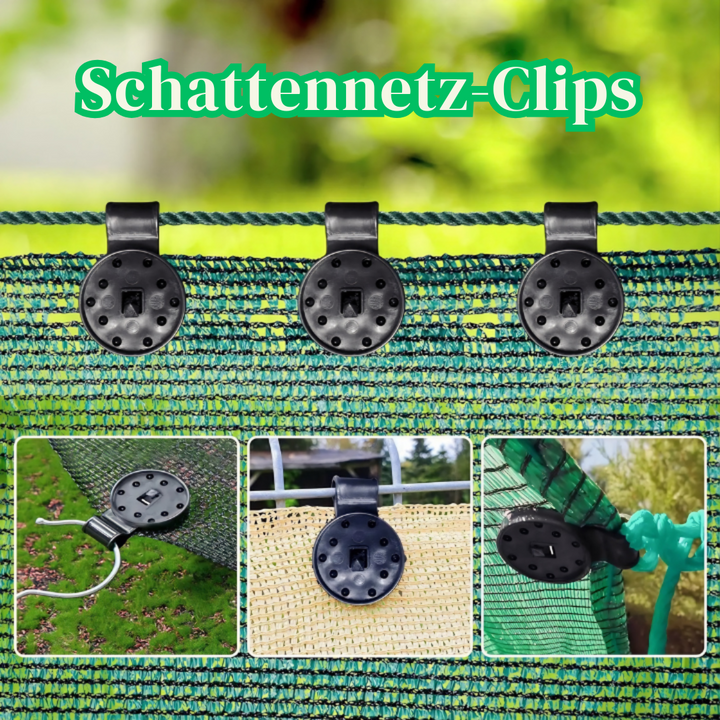 Csipeszek árnyékoló hálóhoz és napellenző ponyvához, 50 darab | Lock-Grip a szél miatti elcsúszás ellen | Kertbe és teraszra | Műanyag fekete, 6×4 cm