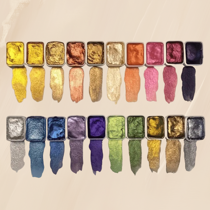 Aquarellfarben-Set mit 48 Farben | Wasserfarben-Malkasten mit Pinseln, Wassertankpinseln &amp; Metallbox für Anfänger