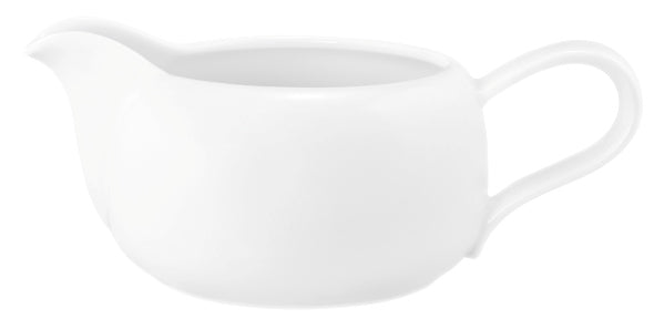 Sauciere aus Porzellan 600 ml | Seltmann Weiden Liberty mit geschwungener Form | Spülmaschinenfest und mikrowellengeeignet
