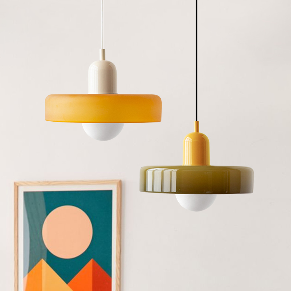 Suspension en métal et verre avec effet vitrail | Ø25/Ø35 cm, douille G9 | Suspension réglable | Aspect cristal