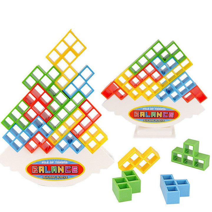 3D Tetris Stapelspiel mit 16 Bausteinen | Geschicklichkeits- &amp; Denkspiel für Kinder &amp; Erwachsene | Fördert Konzentration &amp; Motorik