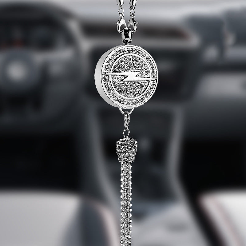 Car Rearview Mirror Pendant with Crystal | Zinc alloy &amp; rhinestones | Sparkling decoration with scent pendant, gift idea