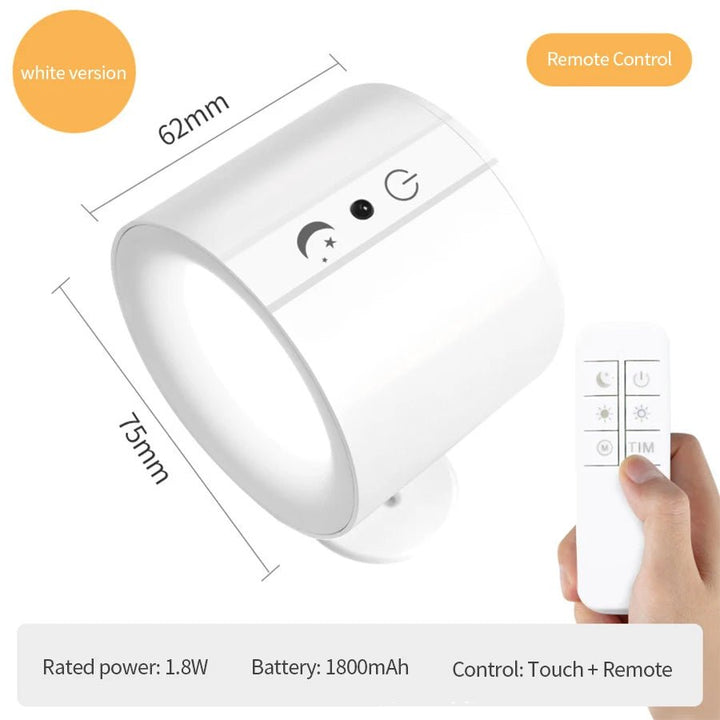 Magnetische LED-Wandleuchte mit Fernbedienung | Dimmbares Akku-Licht mit 3 Lichtfarben und Touch-Steuerung