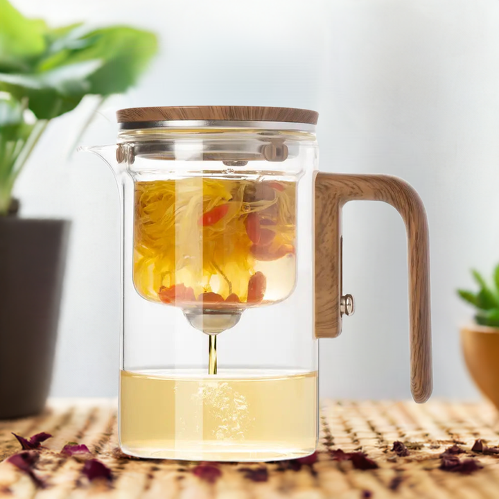 Heat-resistant glass teapot with filter | For loose leaves &amp; tea bags | Clear view of the color | For everyday use &amp; guests