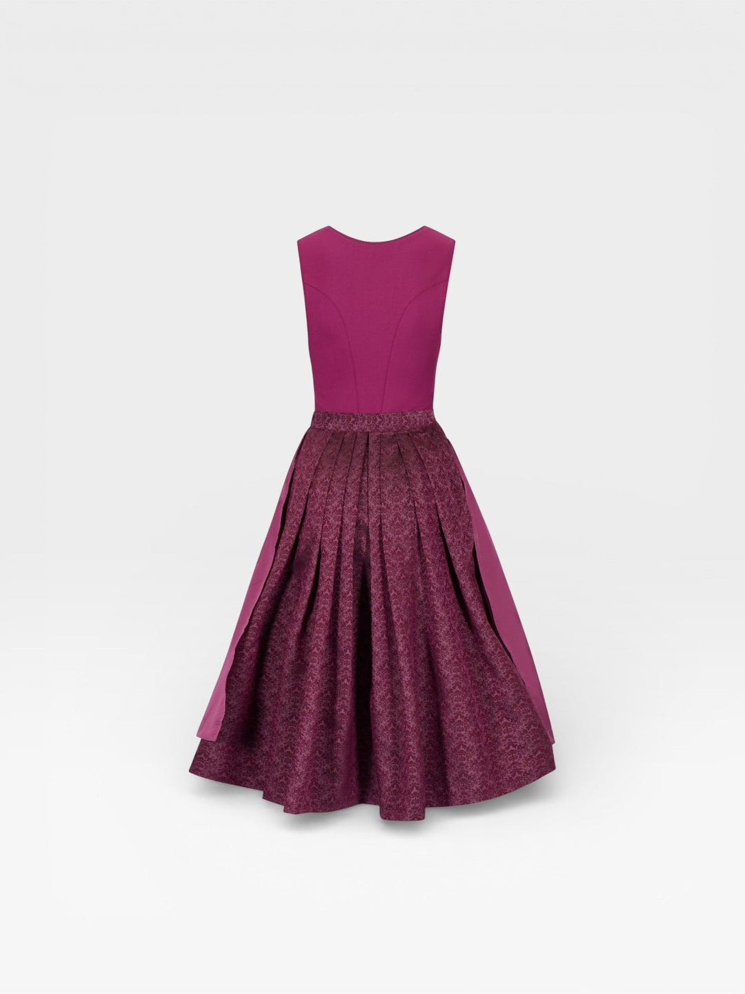Dirndl Midi Damen | Elegantes Dirndl mit 70 cm Rocklänge, klarem Mieder und schimmernder Schürze für Festanlässe