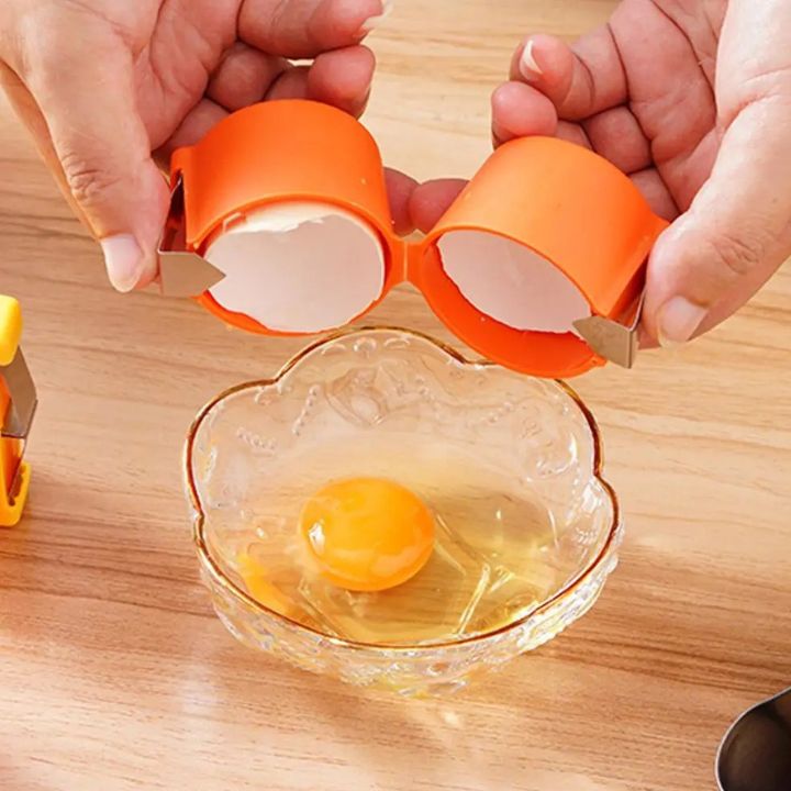 Egg Opener Kitchen Helper Silicone 2-piece Set | Opens eggs cleanly without shell residue | Dishwasher safe, compact 6.5×7 cm