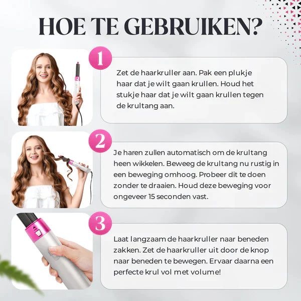 5-in-1 Warmluft Haarstyler mit Föhn-, Glätt- &amp; Lockenaufsätzen | Volumen, Glanz &amp; Anti-Frizz Stylinggerät für alle Haartypen