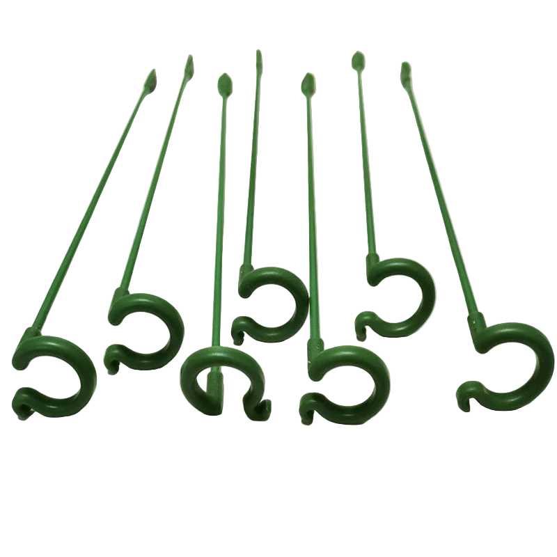 Plant Supports with Support Ring (Set of 10) | Straight Stems Without Bending | Discreet Green, Durable &amp; Reusable | 17–48 cm