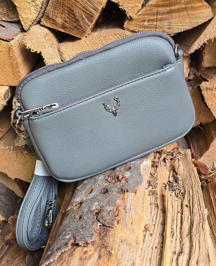 Trachtentasche Damen | Dirndltasche mit Hirschmotiv, Reißverschlussfächern und verstellbarem Schultergurt
