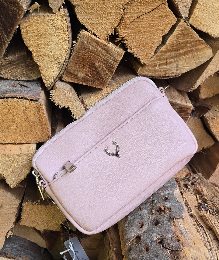 Trachtentasche Damen | Dirndltasche mit Hirschmotiv, Reißverschlussfächern und verstellbarem Schultergurt