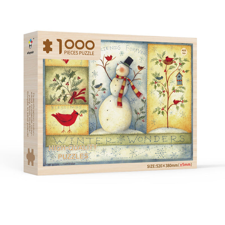 Weihnachts Puzzle Adventskalender mit 1008 Teilen | 24 Tage mit je 42 Puzzleteilen | Wiederverwendbare Boxen und Poster