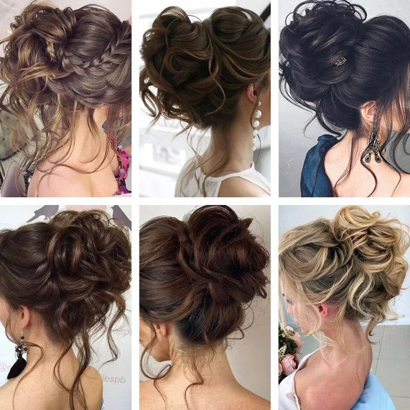 Bun hairpiece to clip on for instant volume | Messy bun look in seconds | Secure hold, light &amp; natural