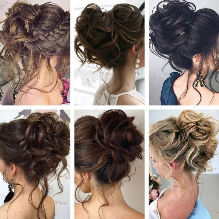 Bun hairpiece to clip on for instant volume | Messy bun look in seconds | Secure hold, light &amp; natural