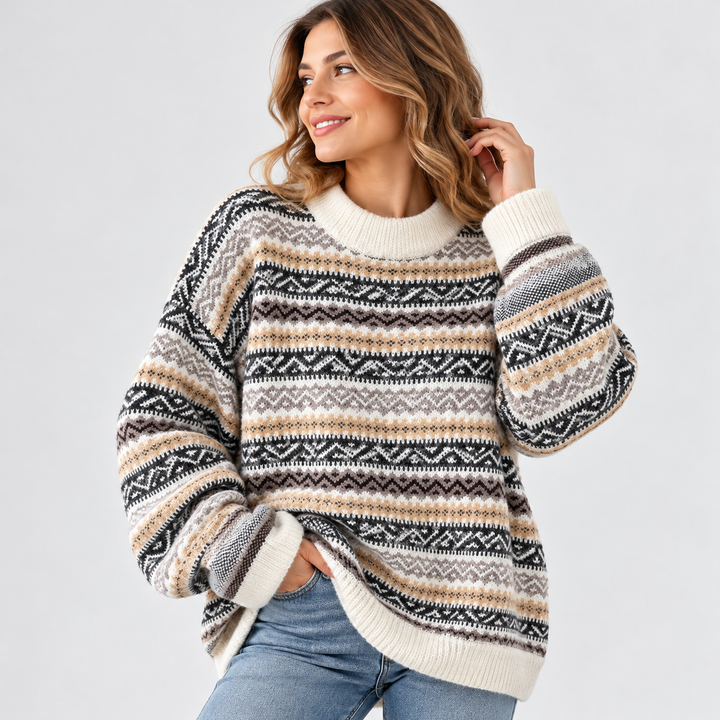 Damen Strickpullover warm und bequem | Gemütlicher Langarmpullover mit weicher Strickstruktur und Regular-Fit-Passform für kalte Tage