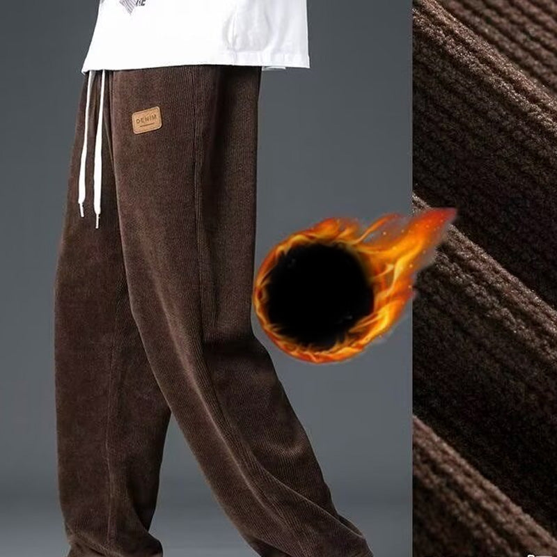 Herren Cordhose | Gerade geschnittene Winterhose mit verstellbarem Bund und optional wärmender Fütterung