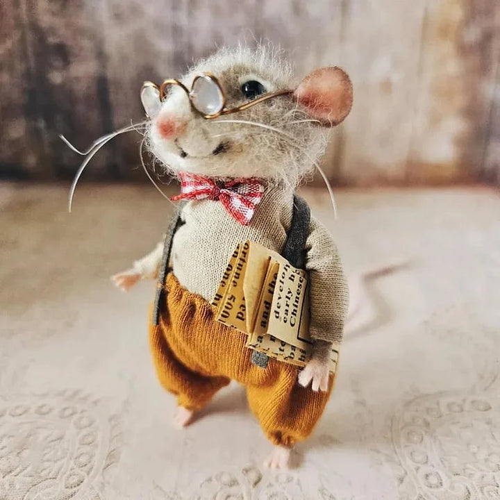 Handmade Felt Mouse | Christmas Decoration &amp; Gift Idea | Needle-Felted from Wool &amp; Fabric | Sustainable
