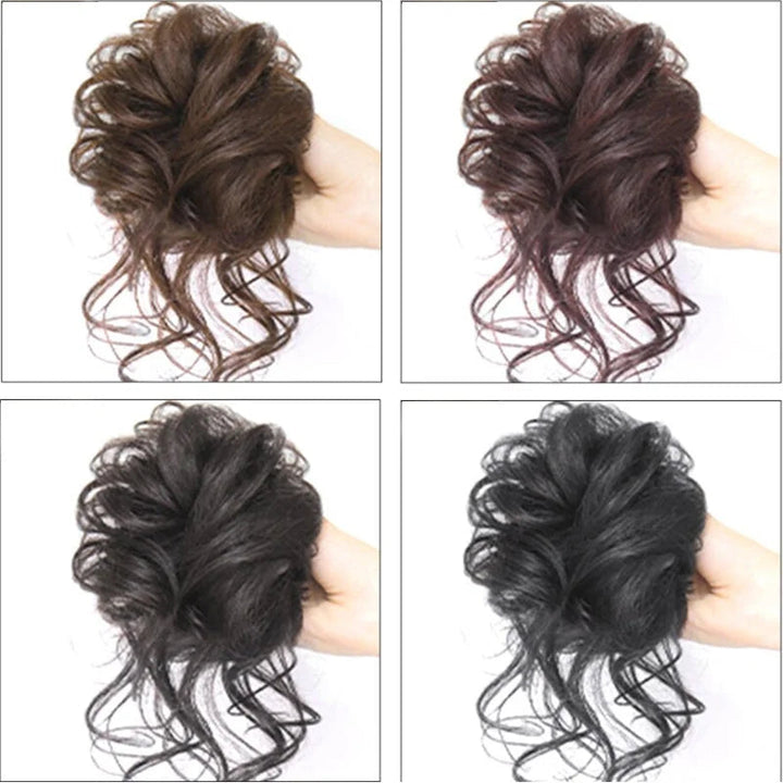 Bun hairpiece to clip on for instant volume | Messy bun look in seconds | Secure hold, light &amp; natural