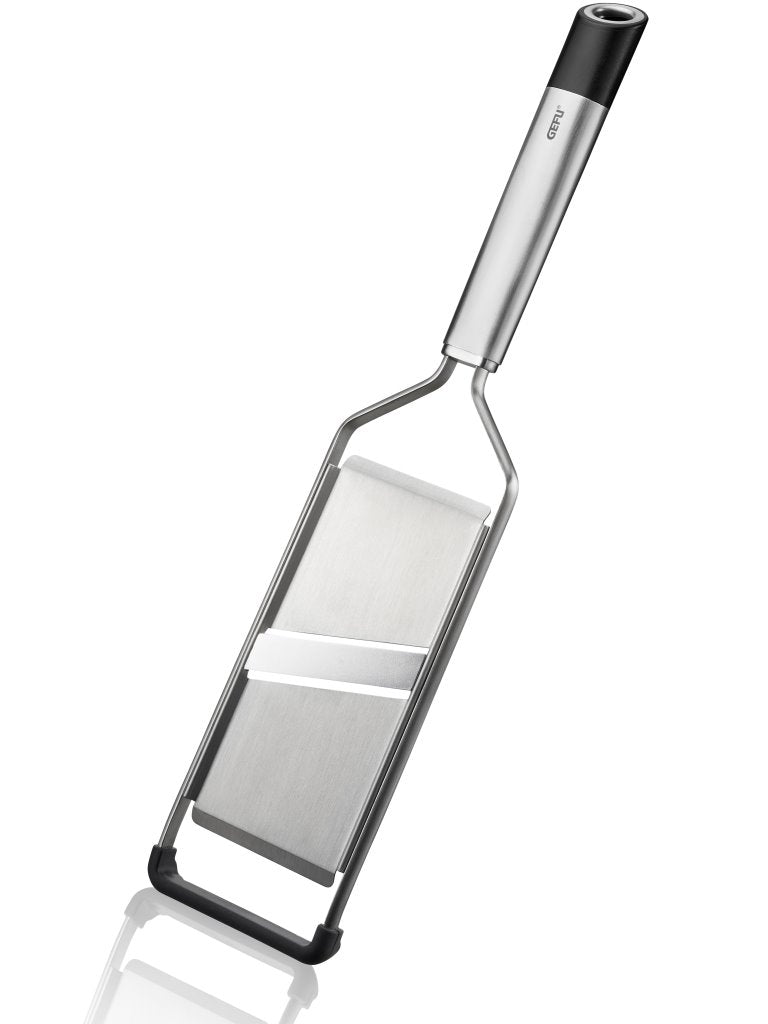 Gemüse- und Kartoffelhobel aus Edelstahl | GEFU PRIMELINE mit ergonomischem Griff und Aufhängeöse | Küchenhobel 35,1 cm