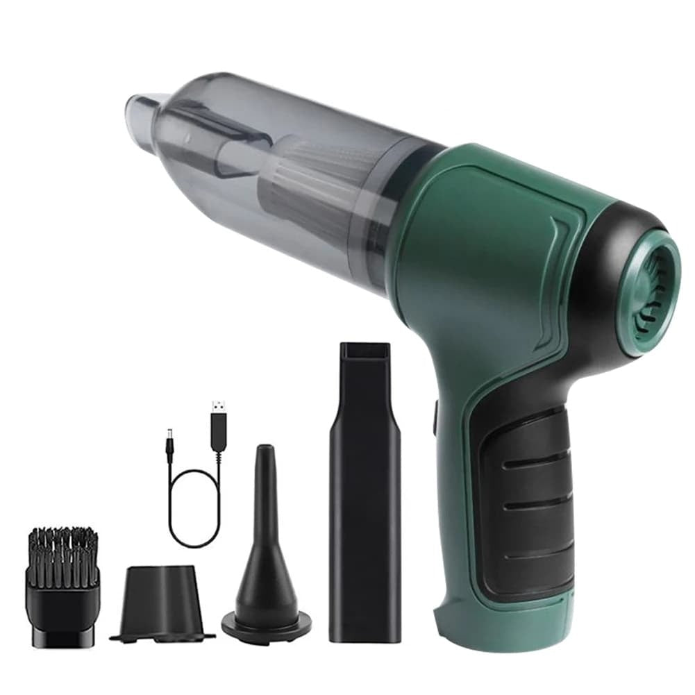 Kabelloser Akku-Staubsauger 3-in-1 | Kompakter Handstaubsauger mit Saug- und Blasfunktion für Auto und Haushalt