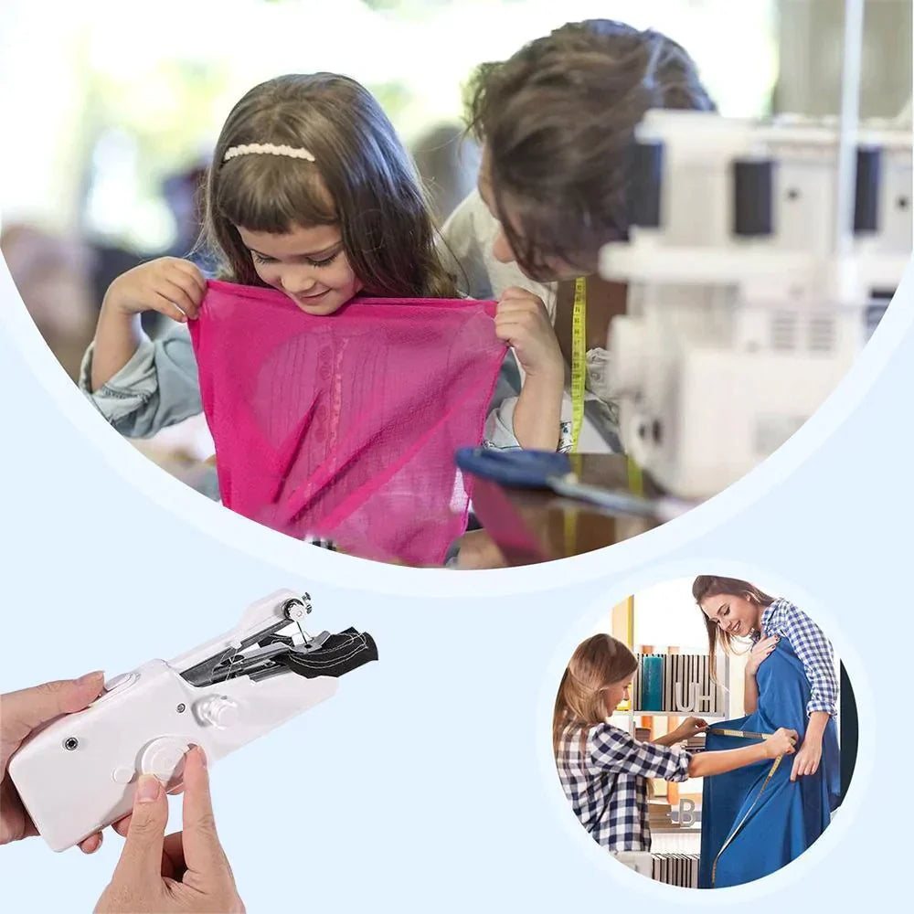 Mini-Handnähmaschine | Tragbare kabellose Nähmaschine mit Einhand-Bedienung für schnelle Reparaturen und Säume